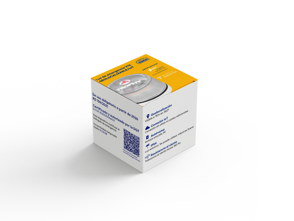 Baliza Luz Emergencia V16 Homologada DGT con Geolocalización Baliza Coche Conectada DGT 3.0